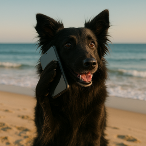 Dog on Phone